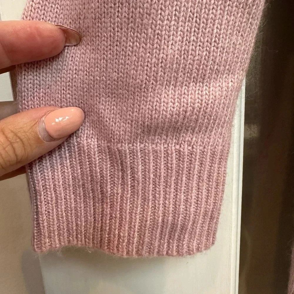 J. Crew Mauve Embellished Jeweled-Starburst Collar Sweater Merino Wool Size XS